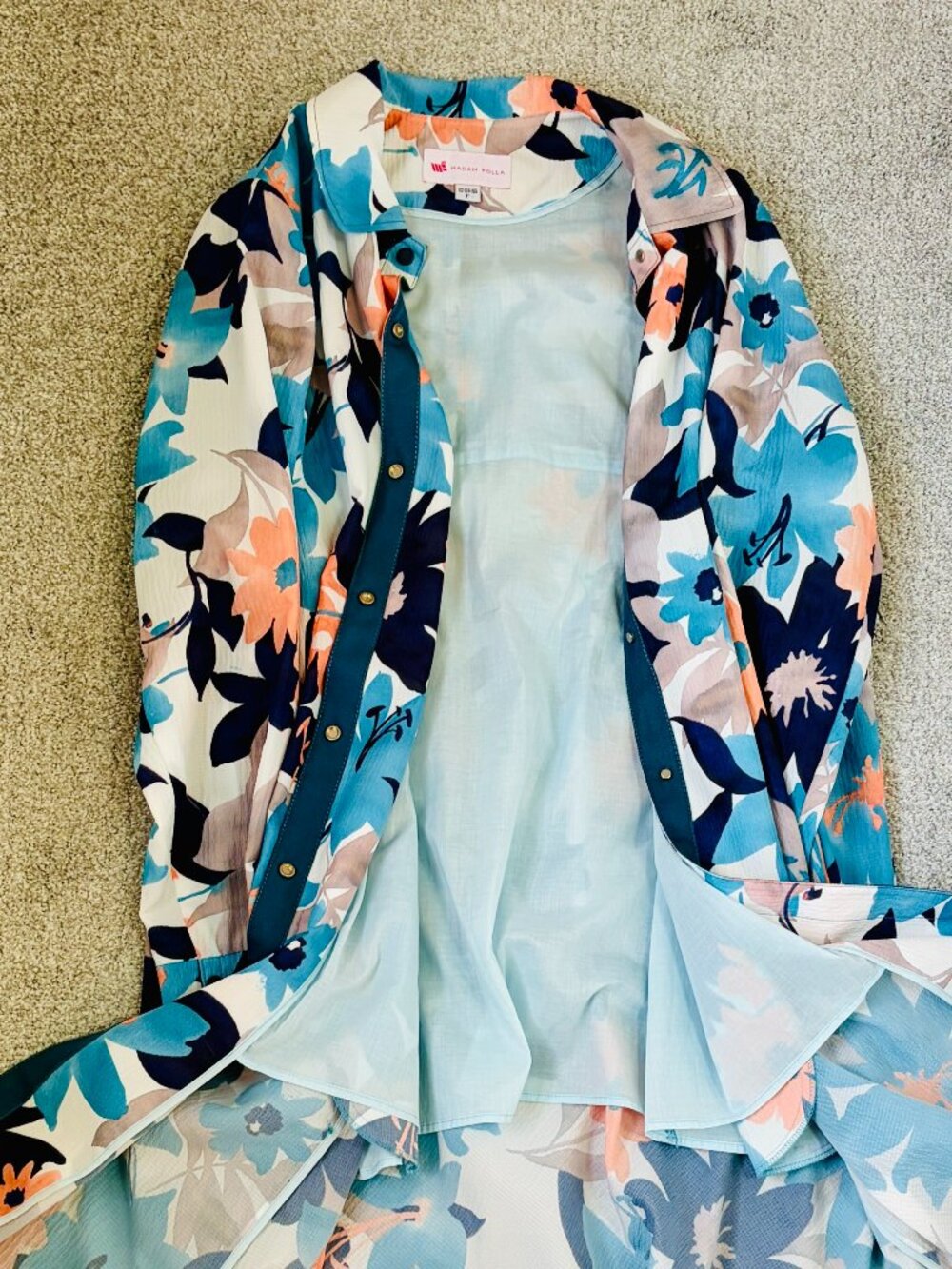Madam Polla *Korean Vintage* Multi Floral Print Lined Floral Tunic Jacket- M/L